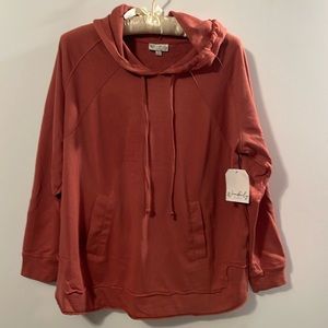 NWT Wonderly Studio Ginger Root Adore Texture Hooded Sweatshirt